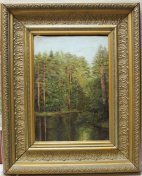 картина Сосновый лес у озера
